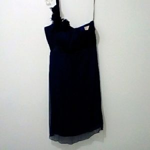 Fever London blue one shoulder chiffon dress